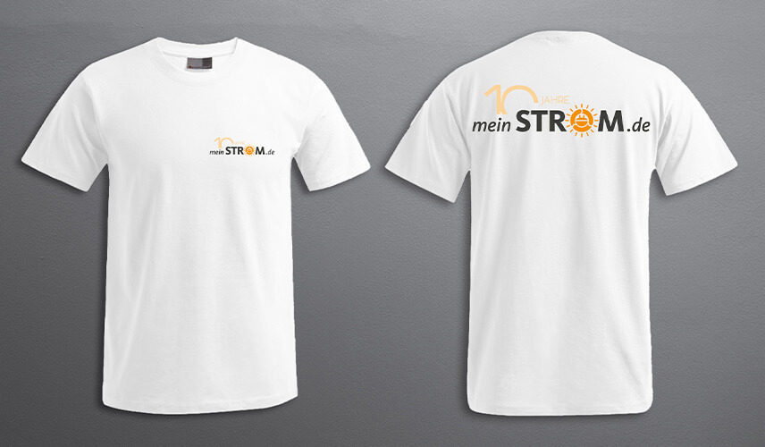 Arbeitskleidung mit meinSTROM Logo – Markenauftritt im Alltag