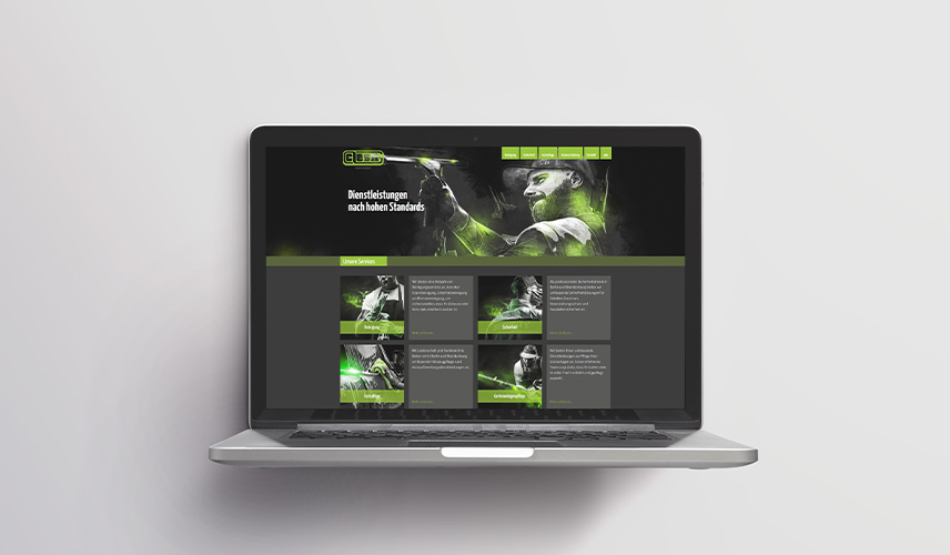 Website von CleanKohl auf Laptop – visuell prägnanter Markenauftritt